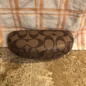 Coach Logo Eye Glass Case Brown & Tan